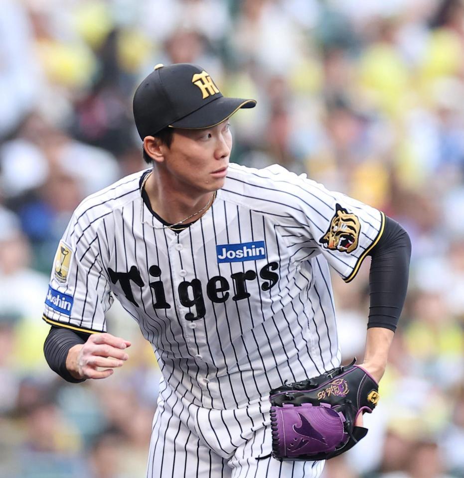 ７回、高橋を二ゴロに仕留める湯浅（撮影・西田忠信）