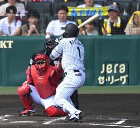 １回、死球を受ける森下（撮影・飯室逸平）