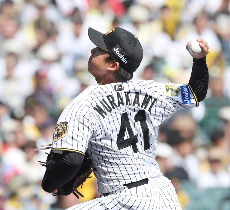 力投する先発の阪神・村上頌樹＝甲子園（撮影・西田忠信）