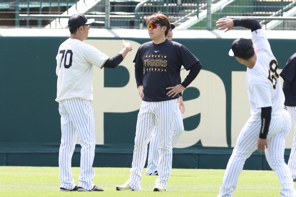 １軍に合流した西勇（撮影・西田忠信）