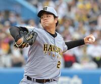 ヤクルト打線を相手に力投する高橋（撮影・西岡正）