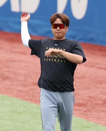 調整する阪神・西勇輝＝神宮（撮影・金田祐二）