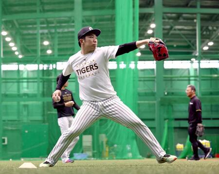 キャッチボールをして調整する石井（撮影・立川洋一郎）