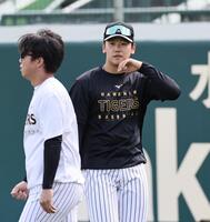 １軍に合流した門別（撮影・田中太一）