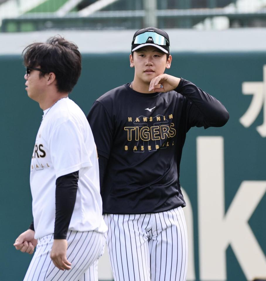 １軍に合流した門別（撮影・田中太一）