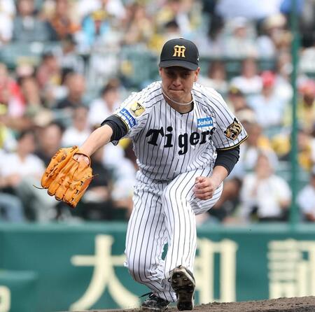 ６回、代打の若林を二ゴロに仕留めた大竹（撮影・西田忠信）