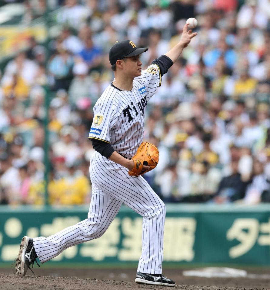 ５回、大竹は浦田にスローボールを投じる（撮影・山口登）
