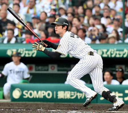 　７回、２点打を放つ代打中野（撮影・山口登）