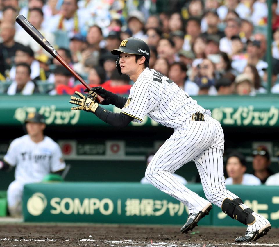 　７回、２点打を放つ代打中野（撮影・山口登）