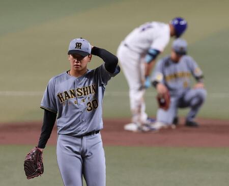 １回、ボスラーに二塁打を許した門別（撮影・西田忠信）