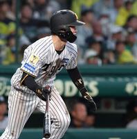 ６回、中前打を放つ中野（撮影・西田忠信）