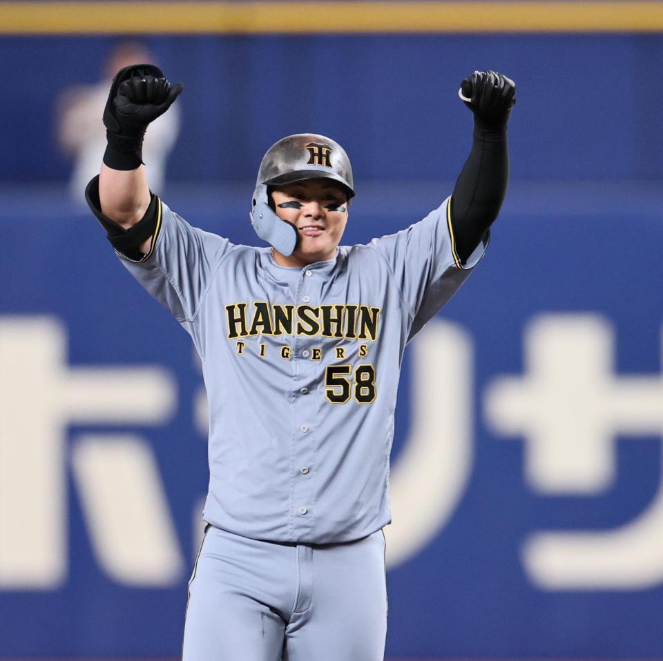１回、３点二塁打を放った前川（撮影・田中太一）