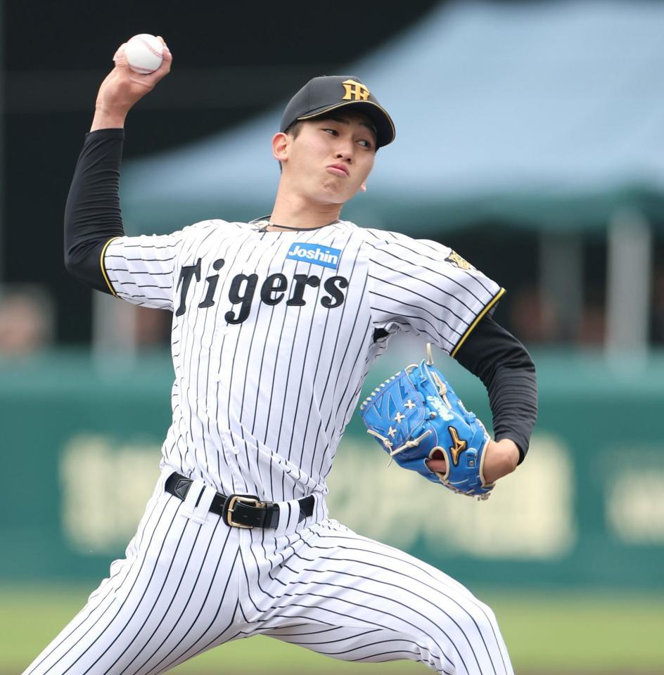 ５回、力投する先発投手の今朝丸（撮影・中田匡峻）