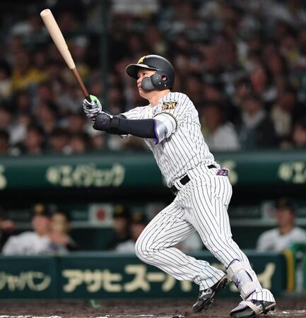 ６回、ソロを放つ森下（撮影・田中太一）