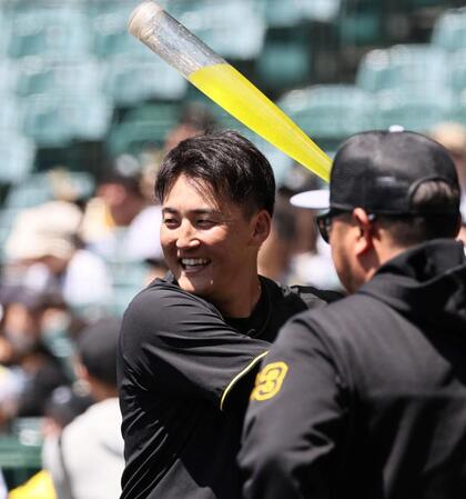 １軍に合流した元山飛優（撮影・田中太一）