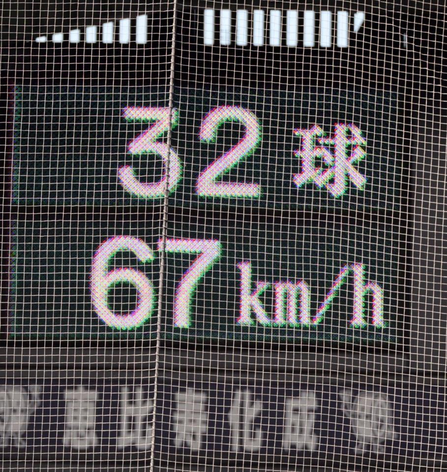 ４回、大竹はヒュンメルに６７キロのスローボールを投じる（撮影・山口登）