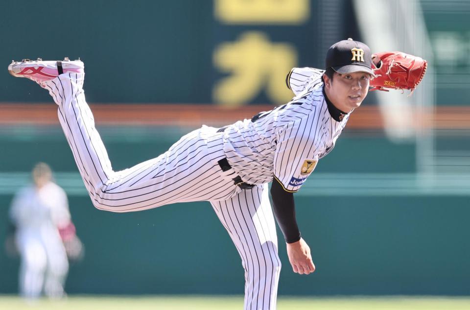 先発し、投げ込む才木（撮影・田中太一）