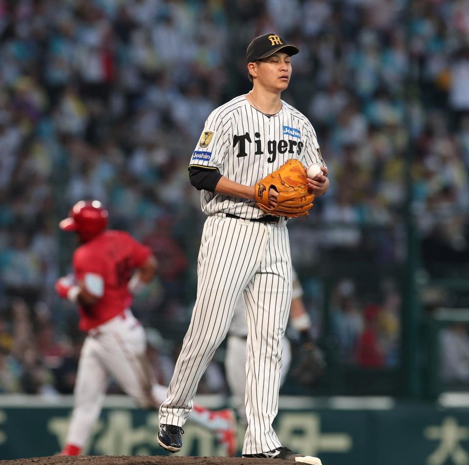 ４回、モンテロに先制ソロを浴びた大竹（撮影・西田忠信）