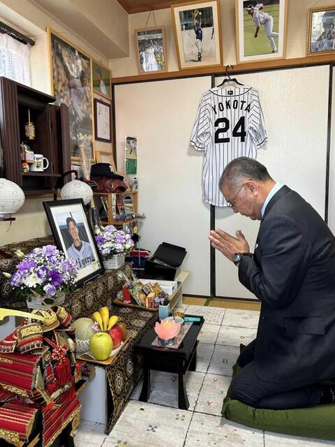 掛布OB会長 横田慎太郎さん自宅訪問