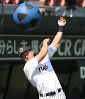 トレーニングする立石（撮影・西田忠信）