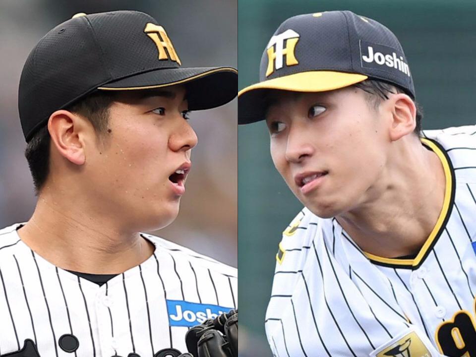 （左から）阪神・石黒佑弥、茨木秀俊