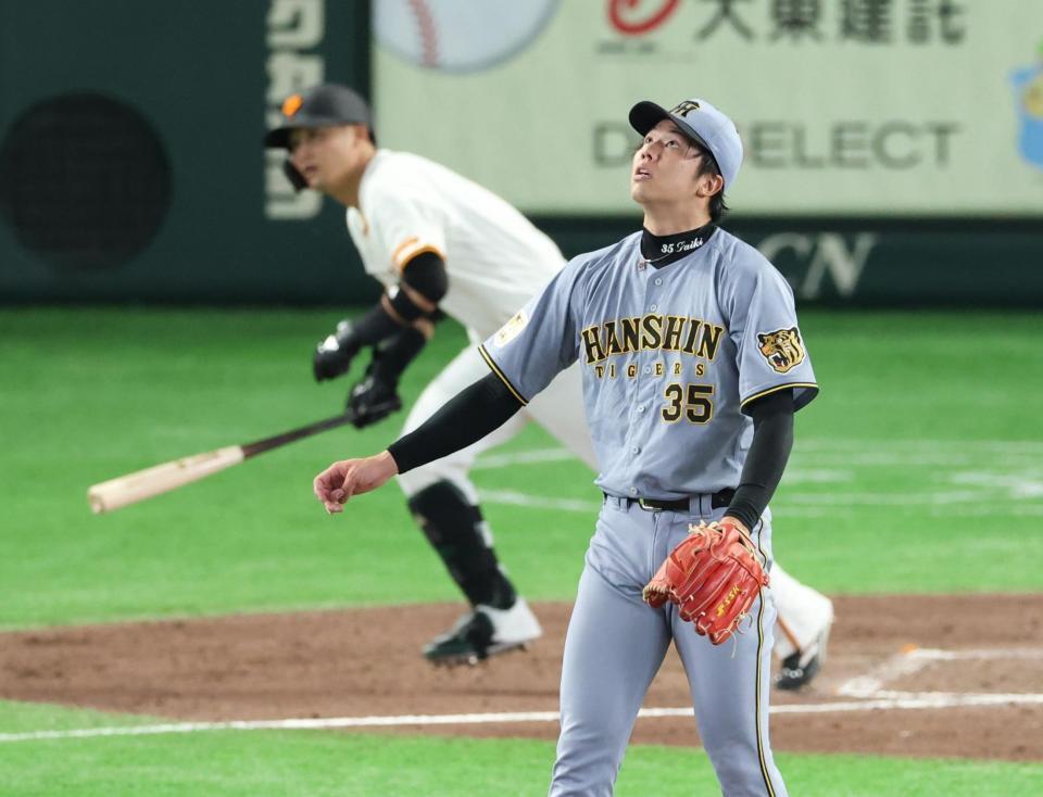 ７回、吉川に２ランを浴びる才木（撮影・金田祐二）