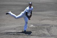 シート打撃に登板した岡留