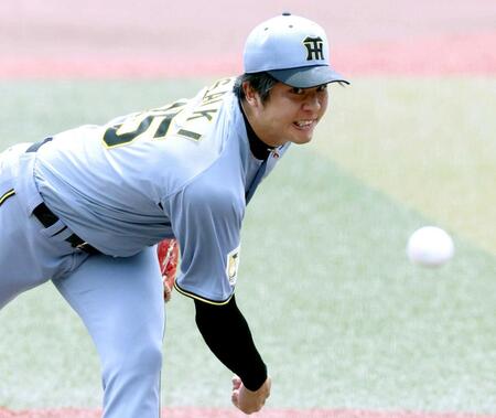 　６回を２失点に抑えた才木（撮影・山口登）