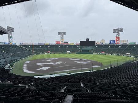 中止となった甲子園（撮影・田中太一）