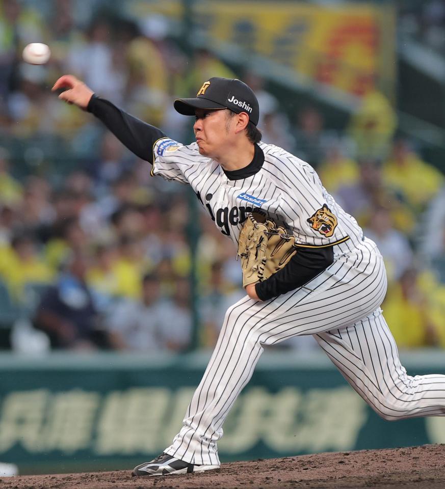 力投する先発の西勇（撮影・西田忠信）
