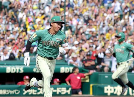 ５回、左前へ先制適時打を放ち一塁へ駆ける立石（撮影・立川洋一郎）