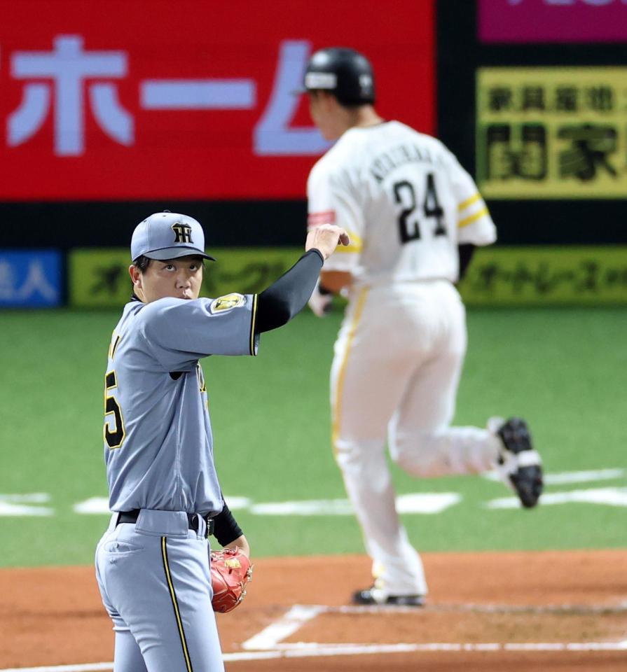 １回、才木は栗原に先制２ランを許す（撮影・山口登）