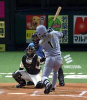 ７回、死球を受ける森下（撮影・山口登）
