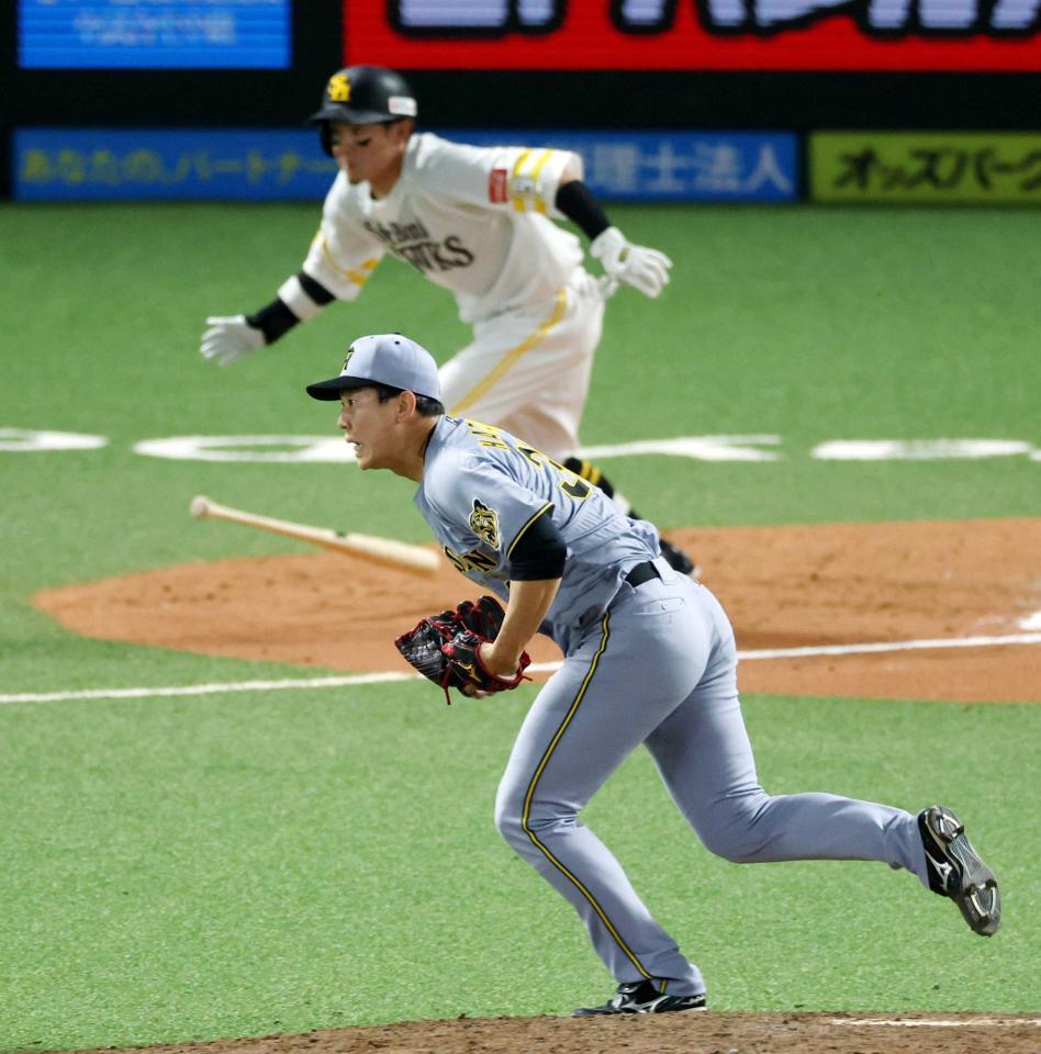 ７回、牧原大に勝ち越しを許す畠（撮影・山口登）