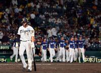 ９回、立石が空振り三振に倒れ試合終了する（撮影・山口登）