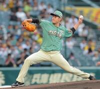 力投する先発の大竹（撮影・西田忠信）