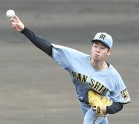 力投する先発の下村（撮影・西田忠信）