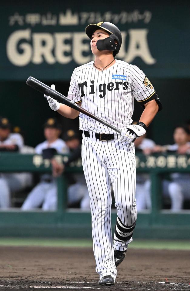 ２回、三振に倒れる立石（撮影・高部洋祐）