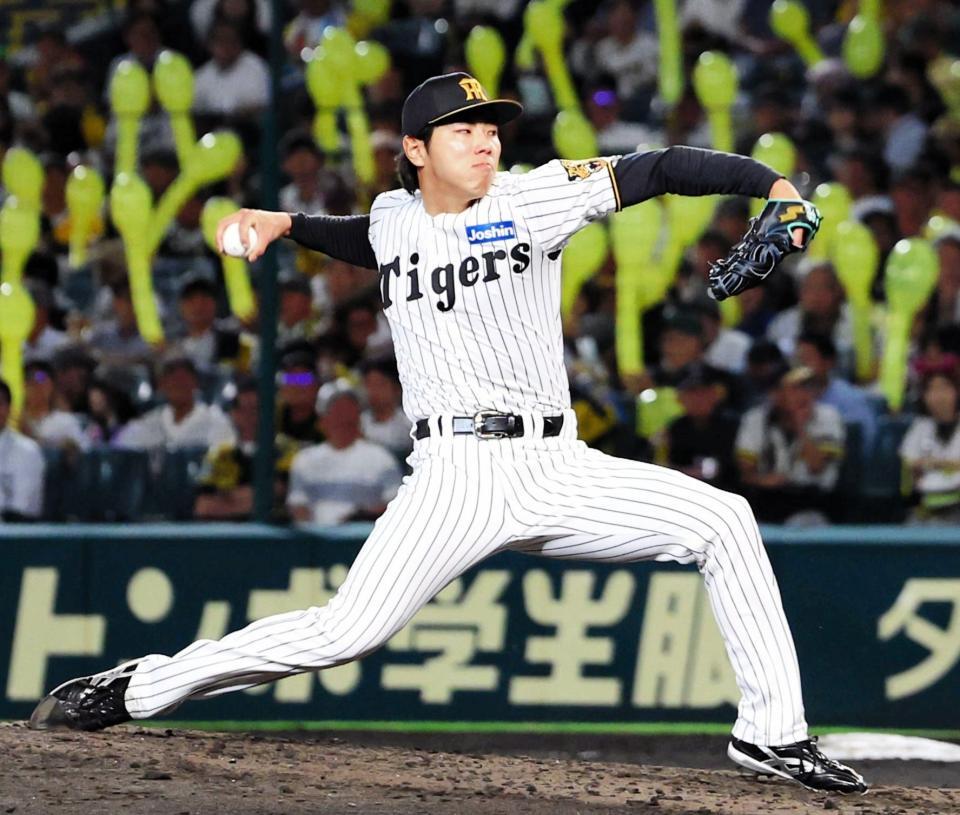 ２３日ヤクルト戦の７回、力投する工藤