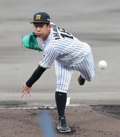 巨人打線を相手に力投する伊原（撮影・立川洋一郎）