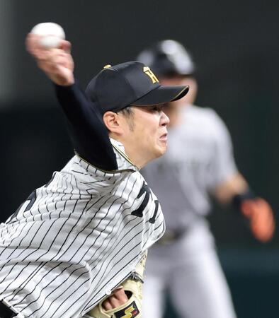 ６回に登板し力投する西勇（撮影・立川洋一郎）