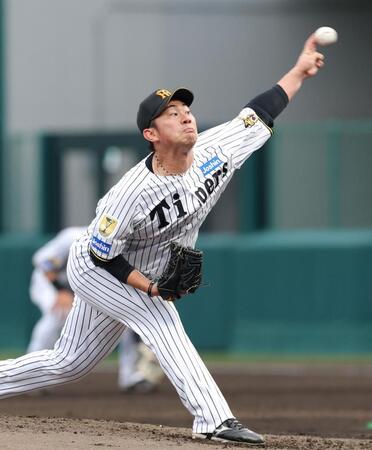 巨人打線を相手に力投する桐敷（撮影・立川洋一郎）