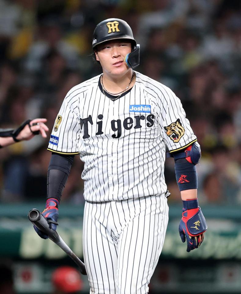 ７回、空振り三振に倒れベンチに戻る大山（撮影・山口登）