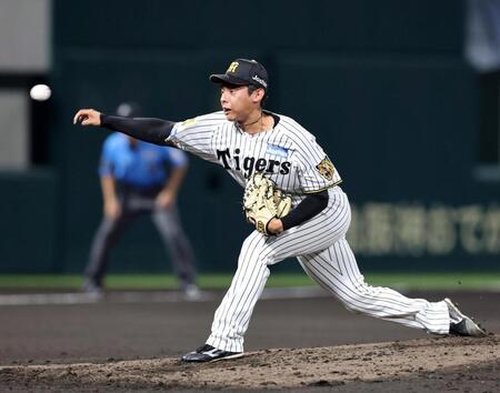 ６回、力投する神宮（撮影・山口登）