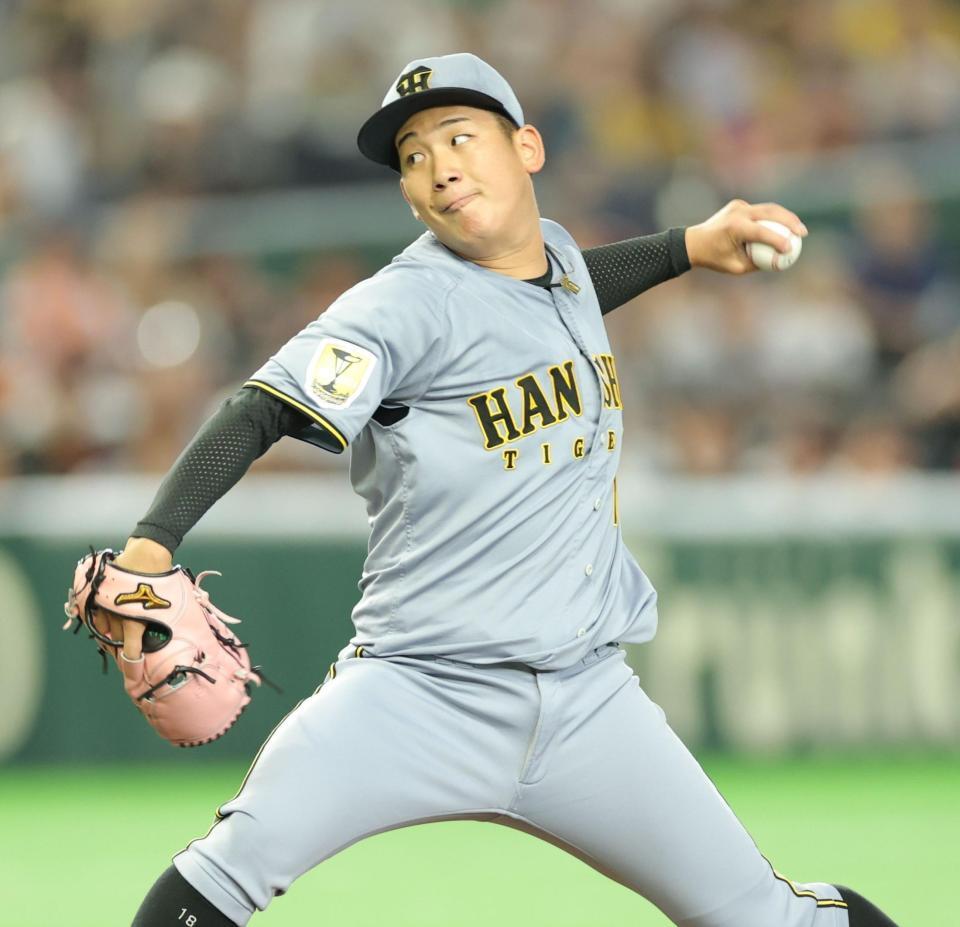 巨人戦に先発し力投する伊原（撮影・西岡正）