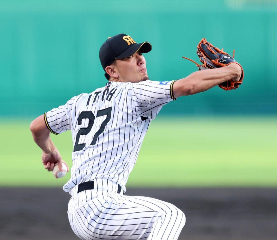 先発し力投する伊藤将（撮影・山口登）