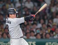 ７回、ソロを放つ大山（撮影・西田忠信）