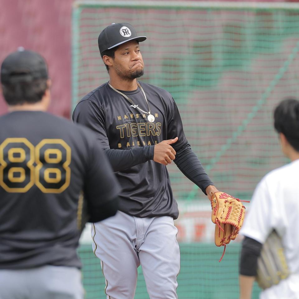 １軍に合流したモレッタ（撮影・西田忠信）