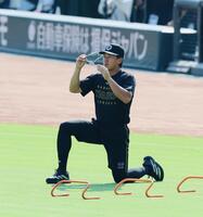 １軍に合流した立石（撮影　山口登）