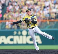 ３回、戸柱の打球を軽快にさばく元山（撮影・立川洋一郎）